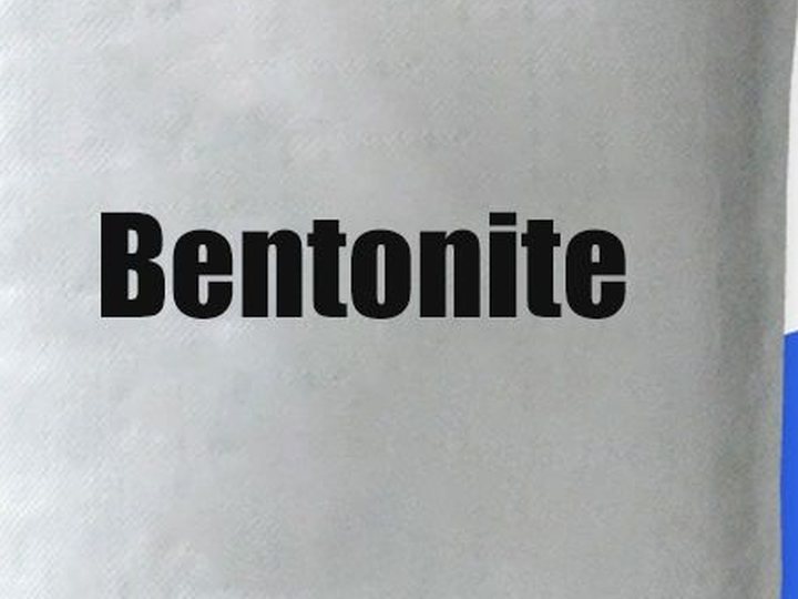 White bag of bentonite powder